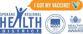 Spokane Regional Health District Logo with "I got my vaccine" text bubble